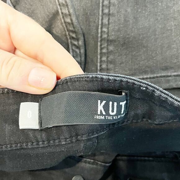 Kut from the Kloth Fab Ab Rachel High Rise Button Fly Mom Jeans Black 0 - Picture 3 of 11